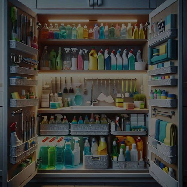 Comment optimiser l'espace sous l'évier pour un stockage malin des produits de nettoyage?